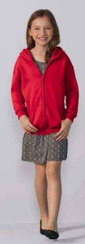 Gildan gyerek cipzáros kardigán - piros