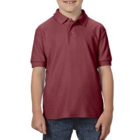 Gildan gyerek galléros póló - maroon