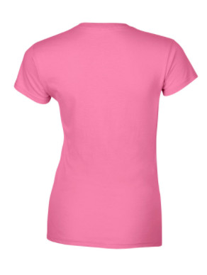 Gildan női környakú pamutpóló - azalea