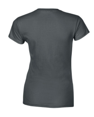 Gildan női környakú pamutpóló - charcoal