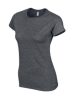 Gildan női környakú pamutpóló - dark heather