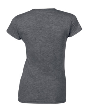 Gildan női környakú pamutpóló - dark heather