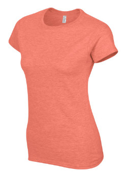 Gildan női környakú pamutpóló - heather orange