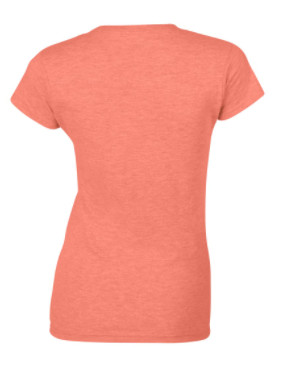Gildan női környakú pamutpóló - heather orange - kifutó