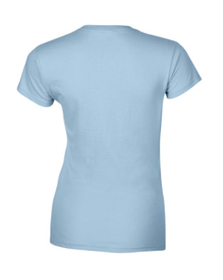 Gildan női környakú pamutpóló - világoskék