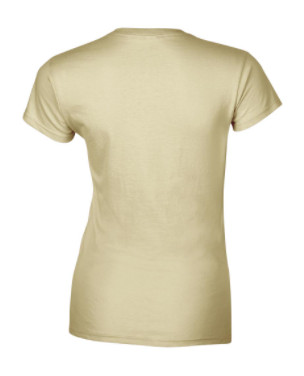 Gildan női környakú pamutpóló - bézs(kifutó)