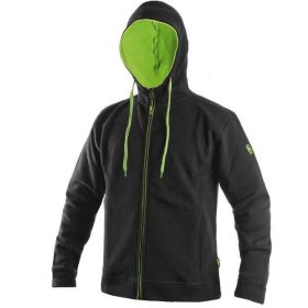 Harrison kapucnis pulóver - fekete/lime