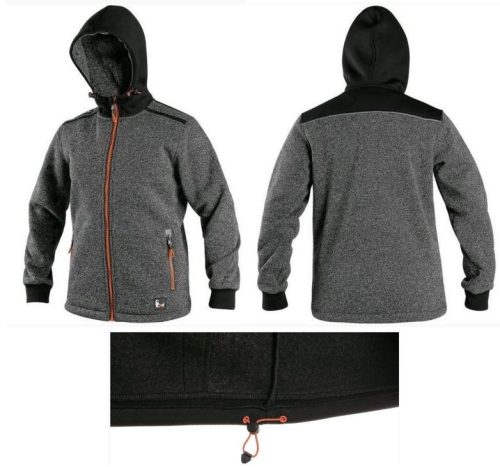 Indianapolis gyerek kapucnis, cipzáros pulóver - sötétszürke/fekete