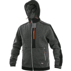   Indianapolis férfi kapucnis, cipzáros pulóver - sötétszürke/fekete