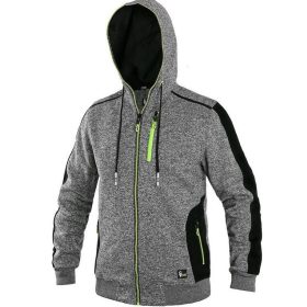 Indiana férfi kapucnis, cipzáros pulóver - szürke/fekete