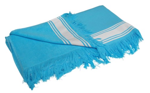 Kariban fouta / strandkendő és törölköző - türkízkék/fehér