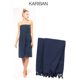 Kariban Vintage strandkendő és törölköző - navy