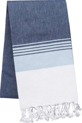 Kariban csíkos fouta - strandtörölköző - denim/sky blue