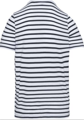Gyerek csíkos környakú pamutpóló - navy/fehér