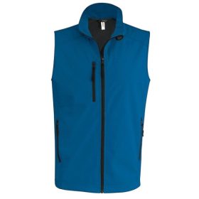 Férfi softshell mellény - aqua kék színben