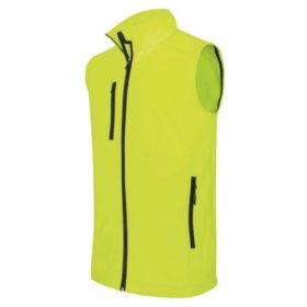 Férfi softshell mellény - fluo sárga színben