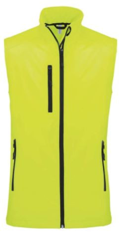 Férfi softshell mellény - fluo sárga színben