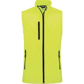 Női softshell mellény - neon citromsárga színben