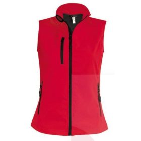 Női softshell mellény - piros színben