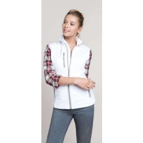 Női softshell mellény - fehér színben