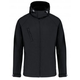 Kariban levehető kapucnis férfi softshell kabát - fekete