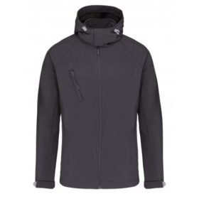   Kariban levehető kapucnis férfi softshell kabát - titanium