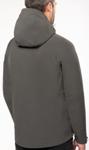 Kariban levehető kapucnis férfi softshell kabát - titanium