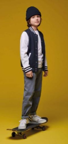 Teddy gyerek polár kabát - navy/fehér