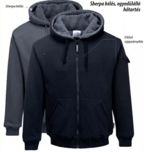 Pewter sherpa béléses kabát - fekete