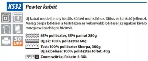 Pewter sherpa béléses kabát - fekete