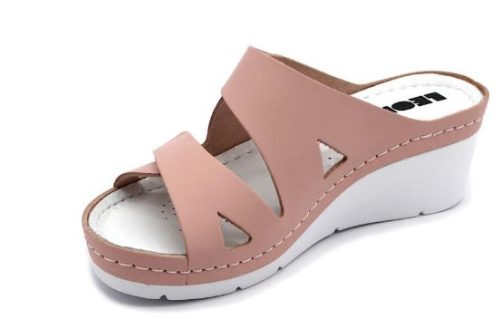 L1004 LEON Comfort női tépőzáras gyógypapucs  - Rose