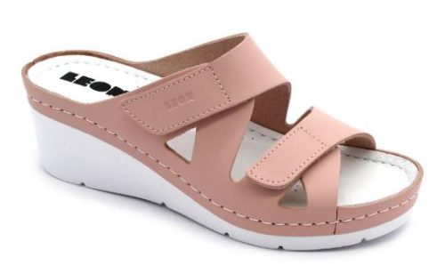 L1004 LEON Comfort női tépőzáras gyógypapucs  - Rose