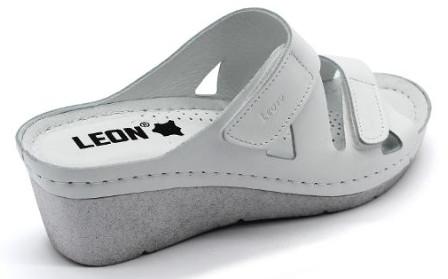 L1004 LEON Comfort női tépőzáras gyógypapucs - fehér