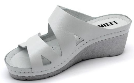 L1004 LEON Comfort női tépőzáras gyógypapucs - fehér