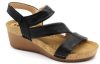 L1020 LEON Comfort női bőr szandál  - Fekete