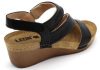 L1020 LEON Comfort női bőr szandál  - Fekete