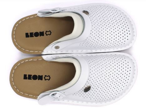 L300M Leon Comfort férfi bőr  klumpa  - fehér