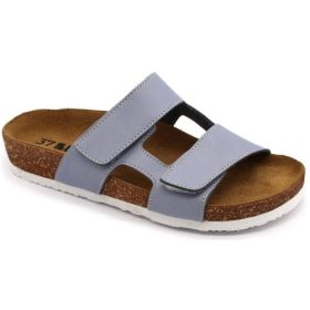L4051 LEON Comfort női bőr papucs - világoskék