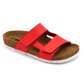 L4051 LEON Comfort női bőr papucs  - Piros