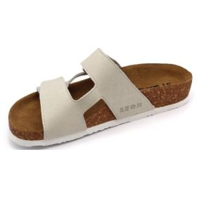 L4051 LEON Comfort női bőr papucs  - törtfehér