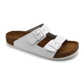 L4703 LEON Comfort férfi bőr papucs - fehér