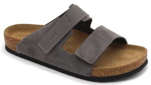 L4704 Leon Comfort férfi bőr papucs - Szürke