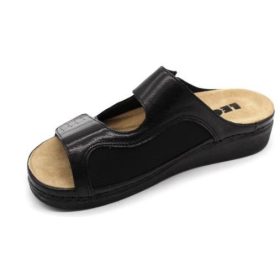 L5010 Leon Comfort női bőr papucs - fekete