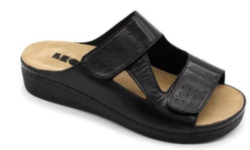 L5010 Leon Comfort női bőr papucs - fekete