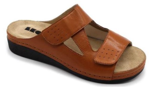 L5010 Leon Comfort női bőr papucs - barna
