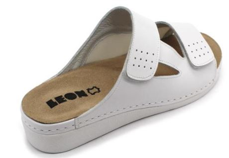 L5010 Leon Comfort női bőr papucs - fehér