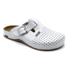 L700 Leon Comfort férfi bőr papucs - fehér