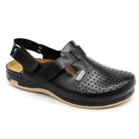 L701 Leon Comfort férfi bőr szandál - fekete