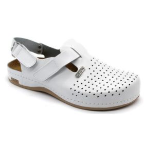 L701 Leon Comfort férfi bőr szandál - fehér