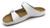 L702 LEPN Comfort férfi bőr papucs - fehér
